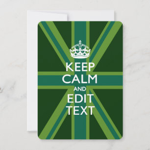 Green Teal Keep Calm And Your Text Union Jack