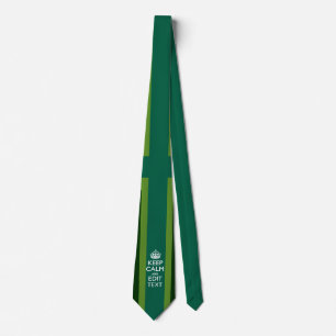 Green Teal Keep Calm And Your Text Union Jack Tie