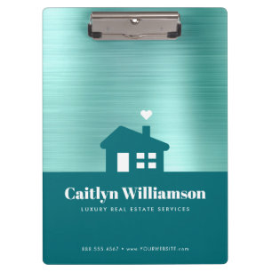 Green Teal Real Estate Broker House Professional  Clipboard