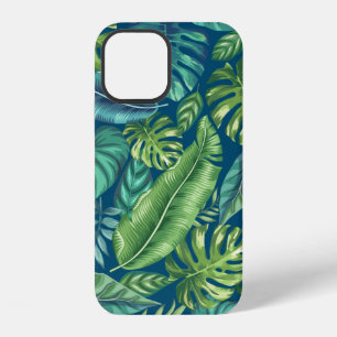 Green & Teal Tropical Palm Banana Monstera Leaves iPhone 12 Case