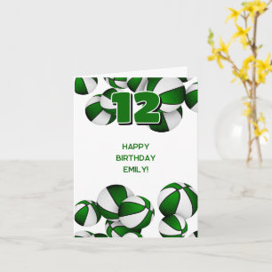 green team colours basketballs kids birthday card