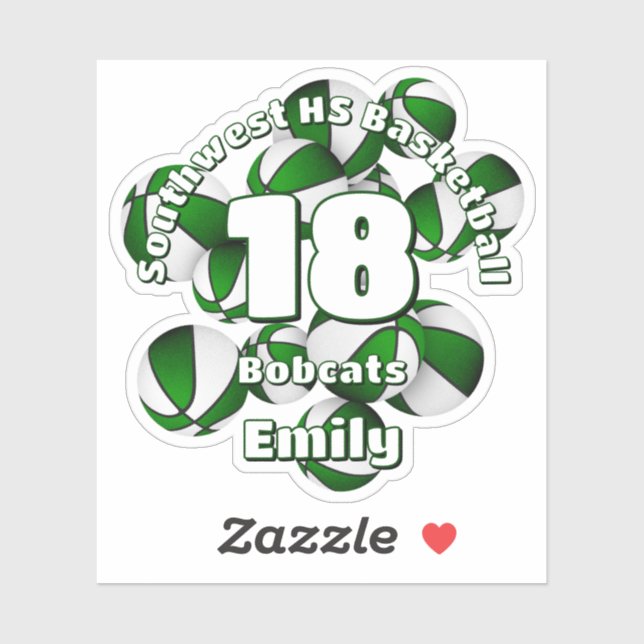 green team colours basketballs kids sports team  (Sheet)