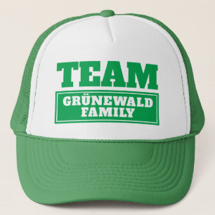 Green team personalised team name or family name trucker hat