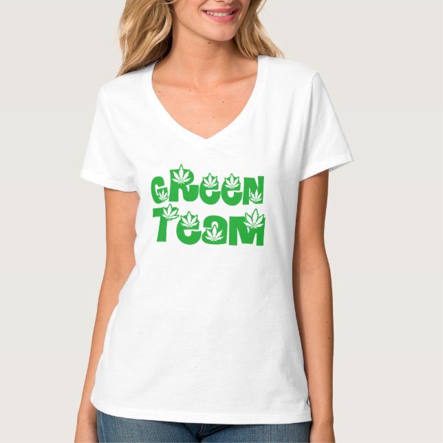 Green Team Weed Shirt - Pot Lover Funny Gift Tee (Front)