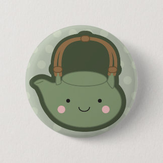 Green Teapot 6 Cm Round Badge