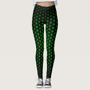 Green Techno Dot Pattern Leggings