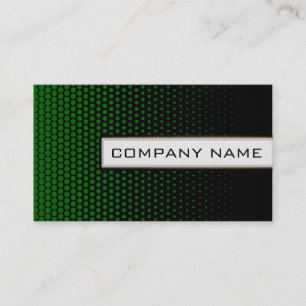 Green Techno Dots Elegant Modern Black Business Card