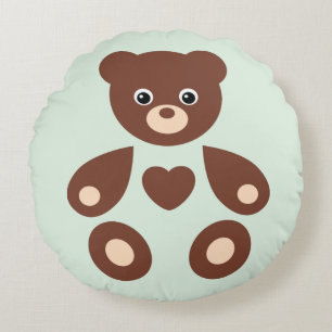 Green Teddy Bear Monogram Baby Pillow