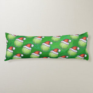 Green Tennis Ball In Santa Hat Pattern Body Cushion
