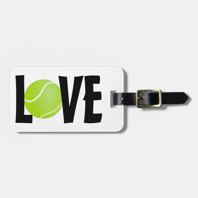 Green Tennis Ball LOVE Luggage Tag (Front Horizontal)