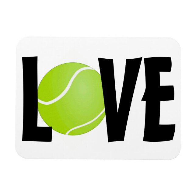 Green Tennis Ball LOVE Magnet (Horizontal)