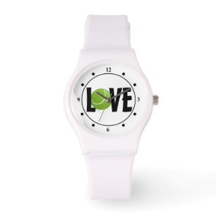 Green Tennis Ball LOVE Tennis Player Watch