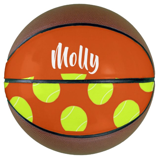 Green tennis ball orange pattern basketball (Front)