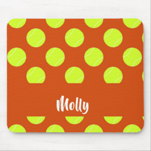 Green tennis ball orange pattern mouse mat