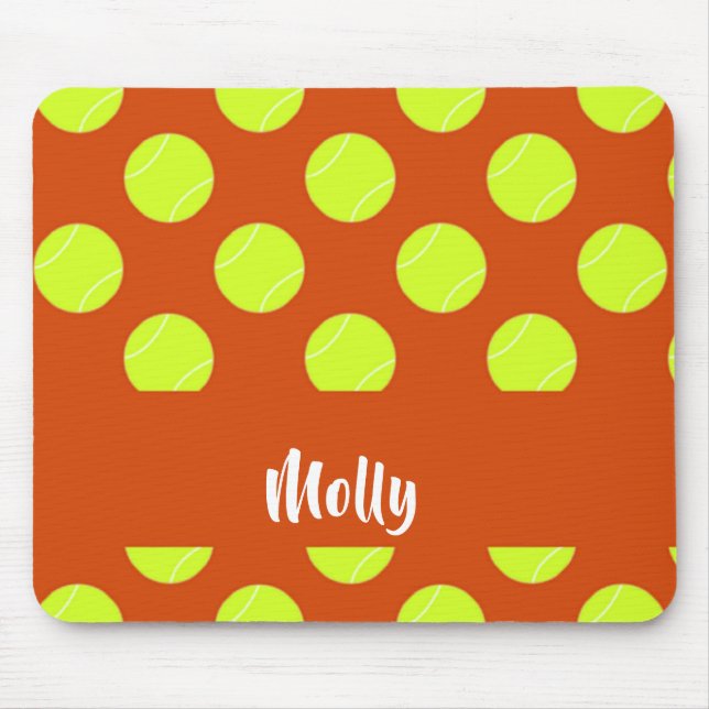 Green tennis ball orange pattern mouse mat (Front)