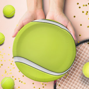 Green Tennis Ball Shaped Birthday Party Paper Plate