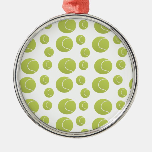 Green tennis balls pattern metal tree decoration (Front)