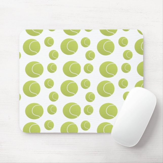 Green tennis balls pattern mouse mat (With Mouse)