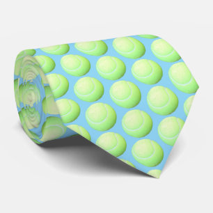 Green Tennis Balls Tiled against Light Blue Tie