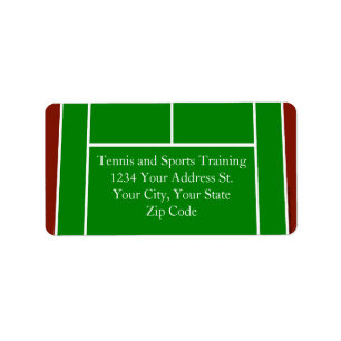 Green Tennis Court Design Label