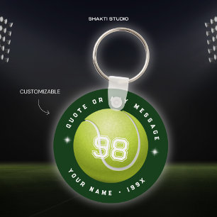 Green Tennis Court Player and Team Gift Key Ring