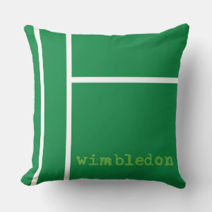 Green tennis court with Wimbledon Cushion