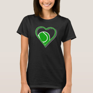Green Tennis Heart For Tennis T-Shirt