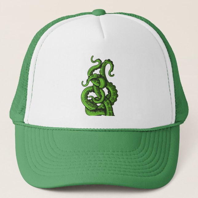 Green Tentacles Trucker Hat (Front)