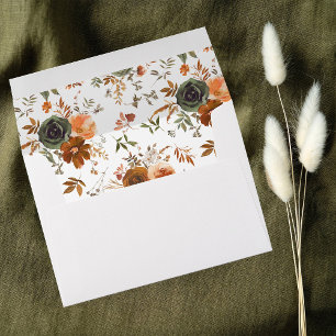 Green & Terra Cotta Floral Envelope 4