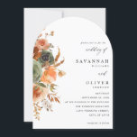 Green & Terra Cotta Floral Wedding Arch Invitation<br><div class="desc">Get your guests excited about your wedding with your Green & Terra Cotta Floral Wedding Invitations. Earthy Natural Neutrals of sage green, terracotta oranges (or rust orange), & orange hand painted florals are featured in this modern & chic Wedding Invitation. The colours make this invite great for Summer and Fall...</div>
