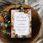 Green & Terra Cotta Floral Wedding S2 - Beige Invitation<br><div class="desc">Get your guests in the excited for your wedding with your Green & Terra Cotta Floral - Beige Wedding Invitations.</div>