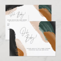 Green terracotta abstract watercolor baby shower i