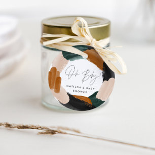 Green terracotta watercolor thank you baby shower favour tags