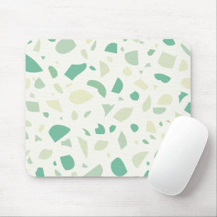 Green terrazzo pattern mouse mat