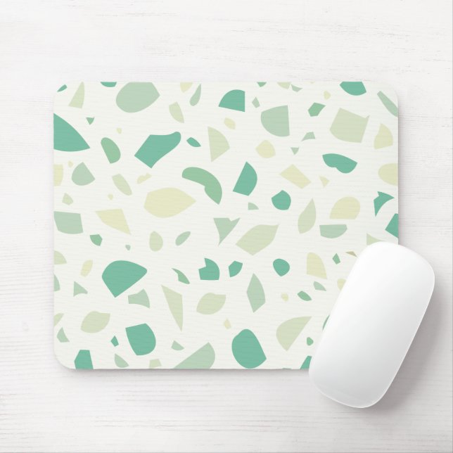 Green terrazzo pattern mouse mat (With Mouse)