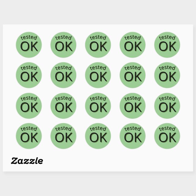 Green Tested OK choose your colour label sticker (Sheet)