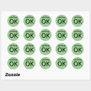 Green Tested OK choose your colour label sticker