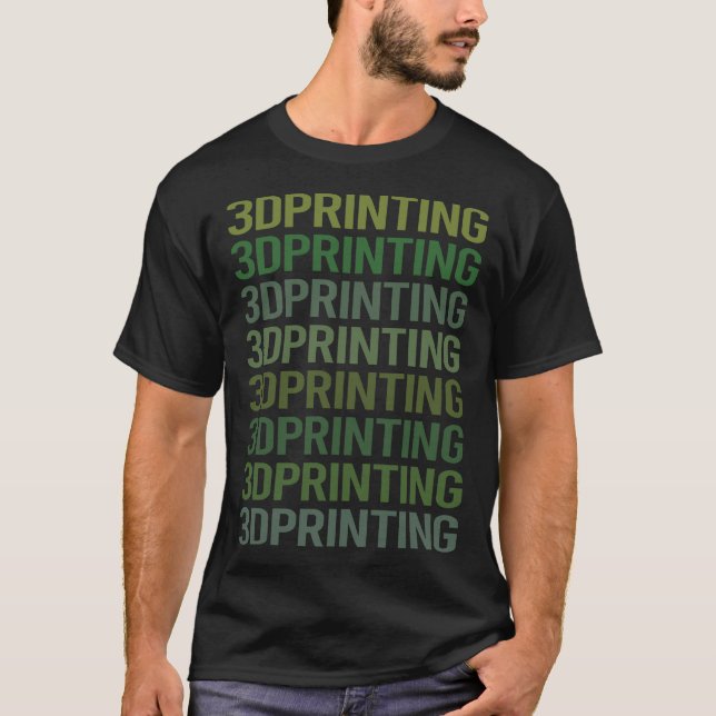 Green Text 3D Printing T-Shirt (Front)