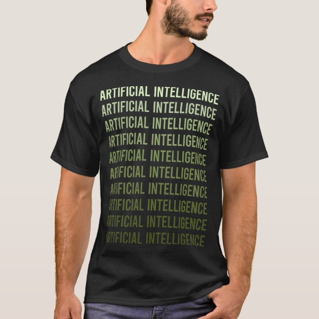 Green Text Artificial Intelligence AI T-Shirt (Front)