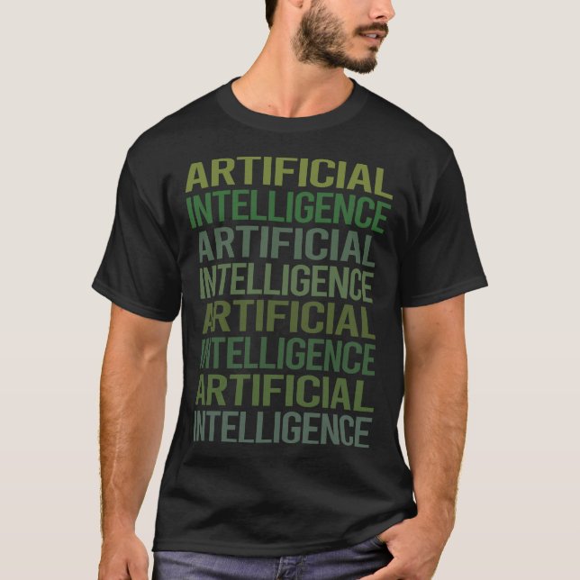Green Text Artificial Intelligence AI T-Shirt (Front)