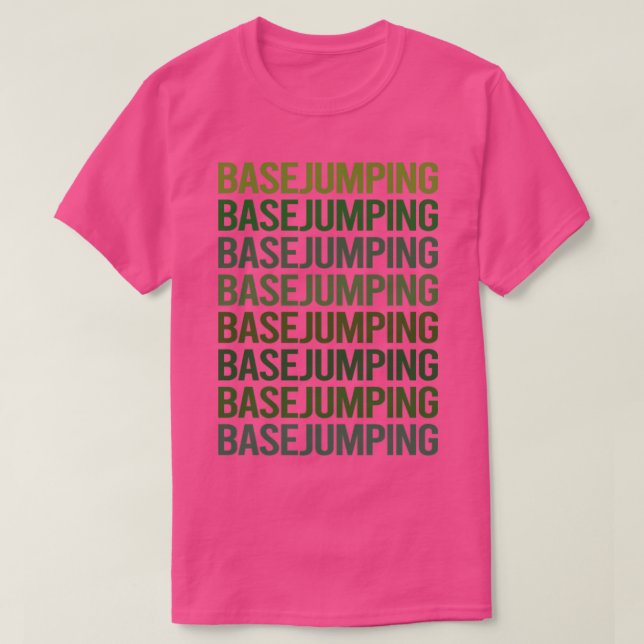 Green Text Base Jumping  T-Shirt (Design Front)