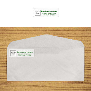 Green Text Business Return Address Label
