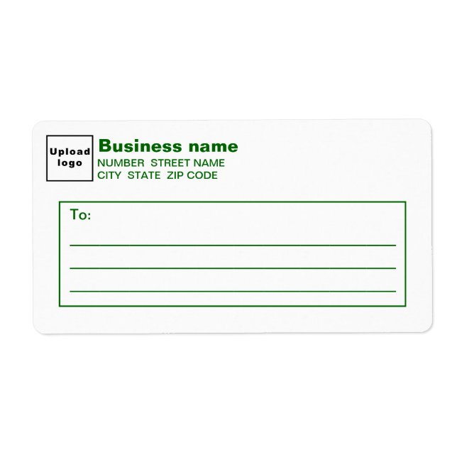 Green Text Business Shipping Label (Front)