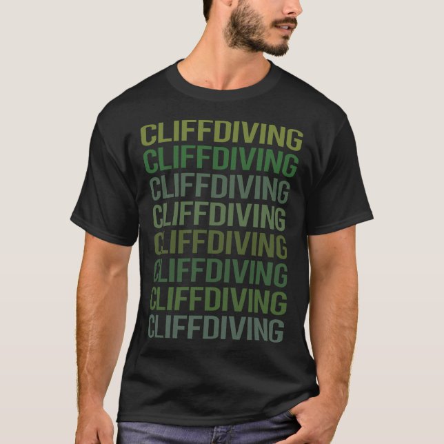 Green Text Cliff Diving T-Shirt (Front)