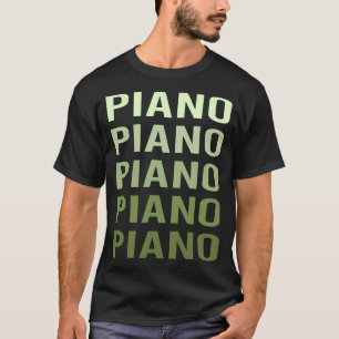 Green Text Piano Pianist T-Shirt