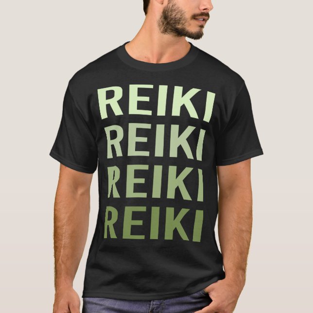 Green Text Reiki T-Shirt (Front)