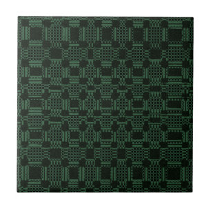Green textured squares pattern tile