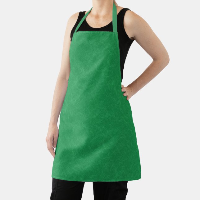Green textured surface with  swirling pattern apron (Insitu)