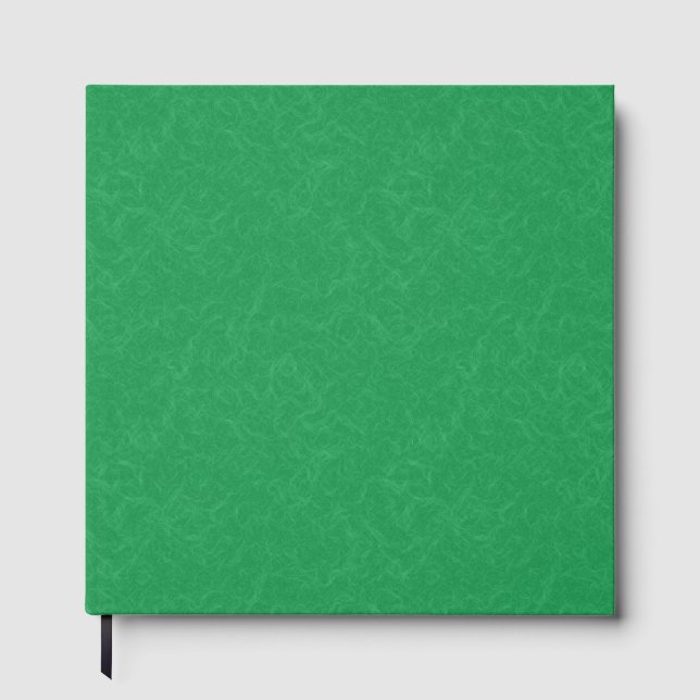 Green textured surface with  swirling pattern guest book (Front)
