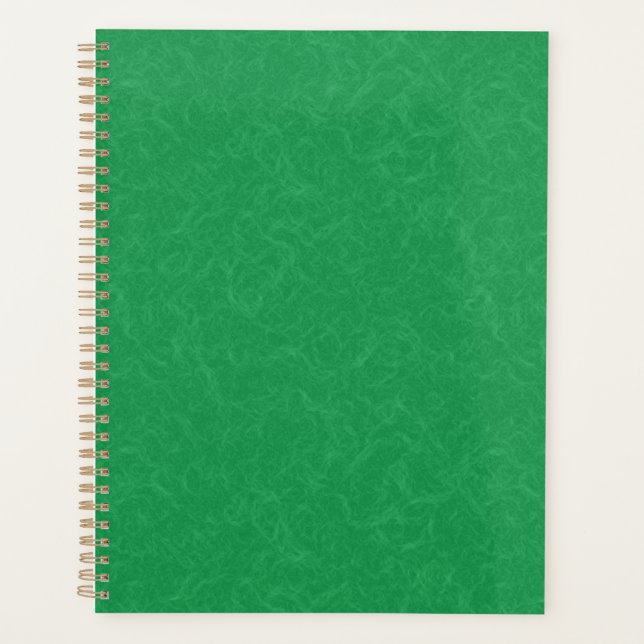 Green textured surface with  swirling pattern planner (Front)